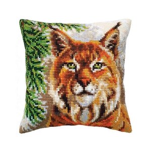 Collection D Art Kussen borduurpakket Lynx