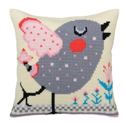 Collection D Art Kussen borduurpakket Spring twitter