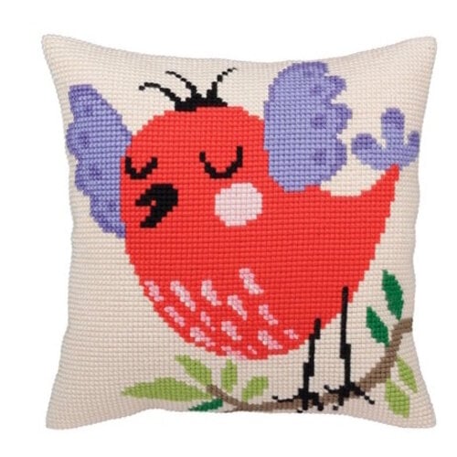 Collection D Art Kussen borduurpakket Spring songs