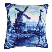 Kussen borduurpakket Delftware 5200