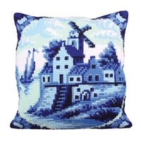 Kussen borduurpakket Delftware 5201