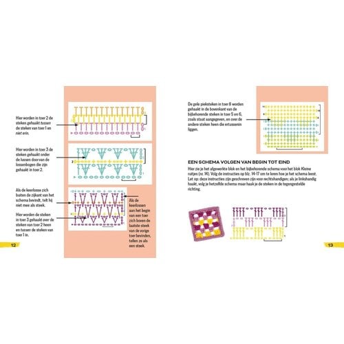 Mix and match granny squares Haaksteken