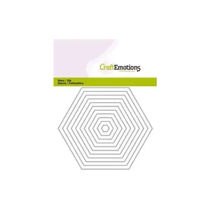 CraftEmotions Die - randen recht Hexagon Card 11x14cm