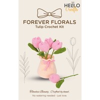 Haakpakket Pale Pink Tulips in Vaas