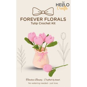 Hello Crafts Haakpakket Pale Pink Tulips in Vaas