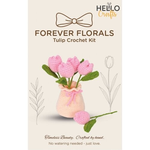 Haakpakket Pale Pink Tulips in Vaas Haakpakket Pale Pink Tulips in Vaas