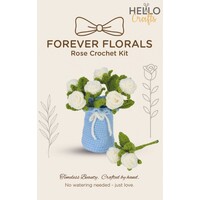 Haakpakket Witte Roosjes in Vaas