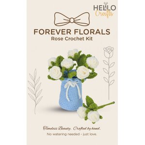 Hello Crafts Haakpakket Witte Roosjes in Vaas