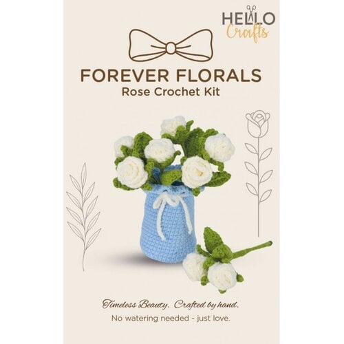 Haakpakket Witte Roosjes in Vaas Haakpakket Witte Roosjes in Vaas