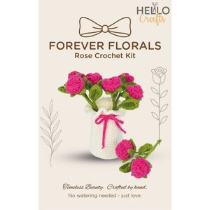 Hello Crafts Haakpakket Roze Roosjes in Vaas