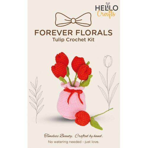 Haakpakket Rode Tulpen in Vaas Haakpakket Rode Tulpen in Vaas