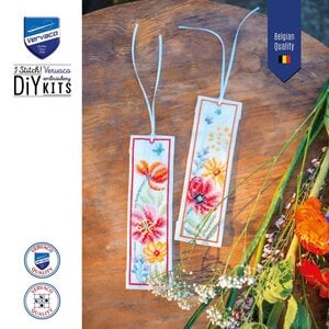 Vervaco Vervaco Boekenlegger Klaprozen en wilde bloemen 2 stuks