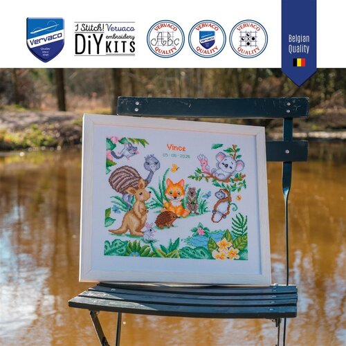 Vervaco Vervaco Borduurpakket Geboorte Australische diertjes