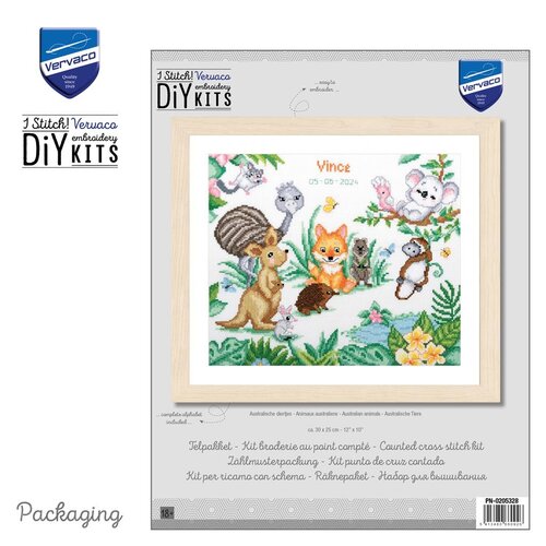 Vervaco Vervaco Borduurpakket Geboorte Australische diertjes
