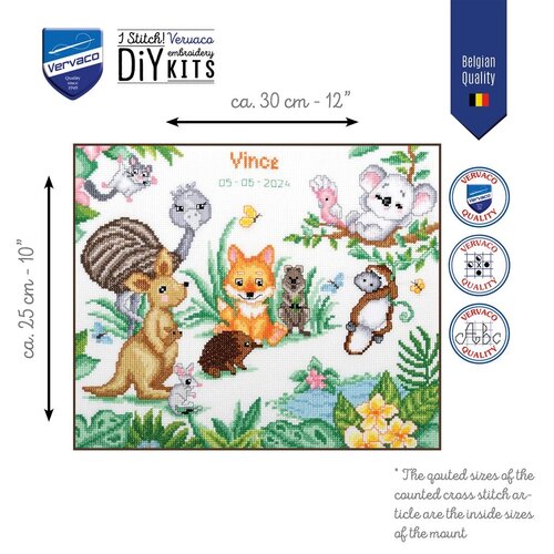 Vervaco Vervaco Borduurpakket Geboorte Australische diertjes