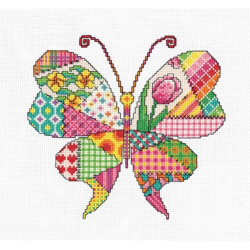 Heritage Crafts Heritage Crafts Borduurpakket Patchwork Butterfly