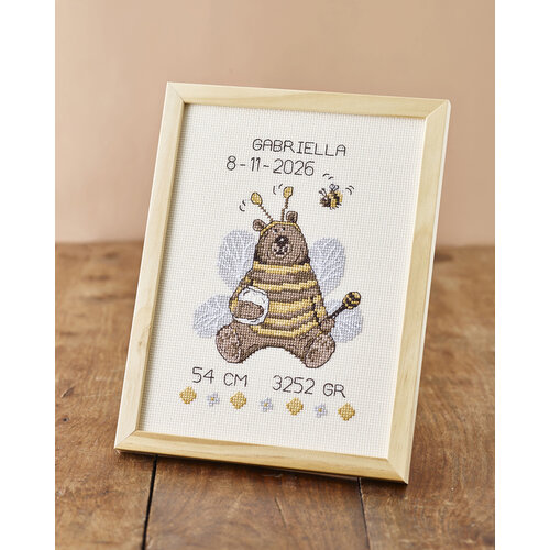 Permin Permin Geboortetegel Teddybear Bee 92-6152