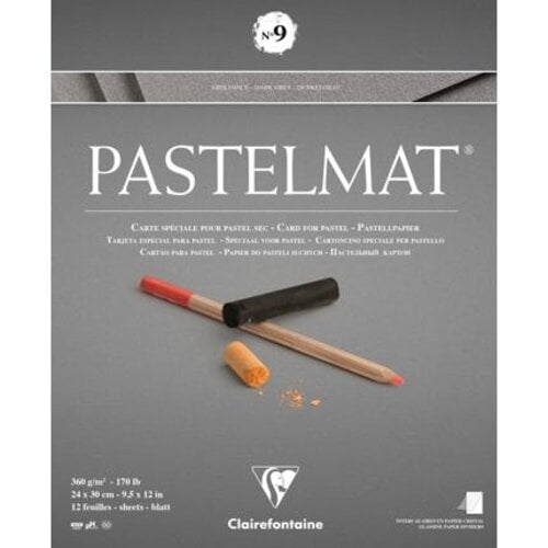 Clairefontaine Clairefontaine Pastelmat Nr 9 Donkergrijs 12 vel 360 grams