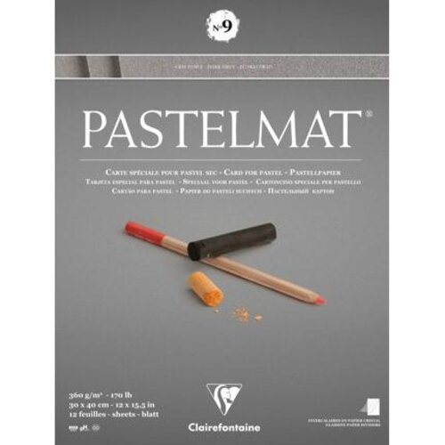 Clairefontaine Clairefontaine Pastelmat Nr 9 Donkergrijs 12 vel 360 grams