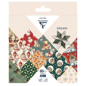 Clairefontaine Origamipapier 15 x 15 cm Kerstherinneringen 60 vellen 70 grams