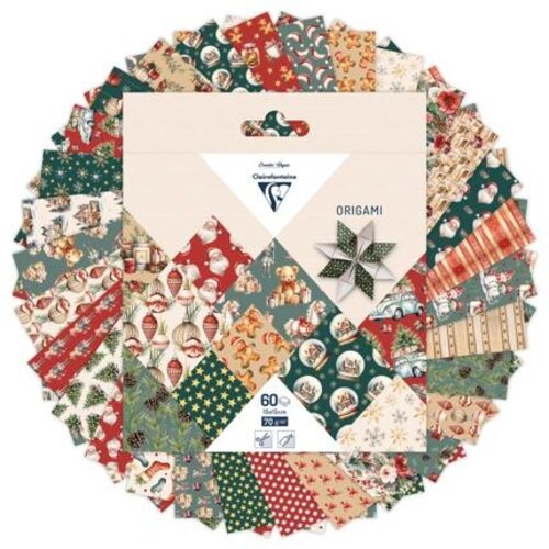 Clairefontaine Origamipapier 15 x 15 cm Kerstherinneringen 60 vellen 70 grams