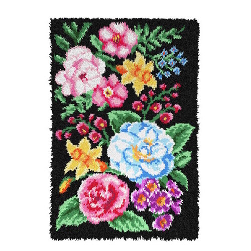 Orchidea Voorbedrukt smyrna knoopkleed Bloemen 50 x 74,5 cm Orchidea Voorbedrukt smyrna knoopkleed Bloemen 50 x 74,5 cm