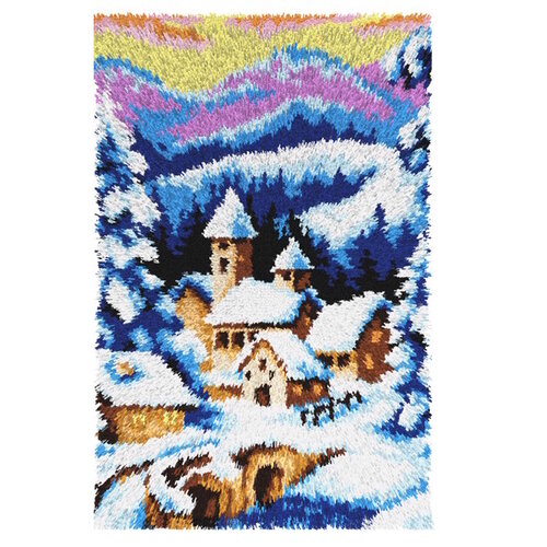 Orchidea Voorbedrukt smyrna knoopkleed Winterdorp in de Bergen 50 x 74,5 cm Orchidea Voorbedrukt smyrna knoopkleed Winterdorp in de Bergen 50 x 74,5 cm