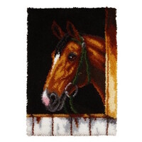 Smyrna knoopkleed Bruin Paard 50 x 74.5 cm