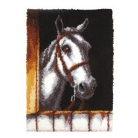 Smyrna knoopkleed Wit Paard 50 x 74.5 cm