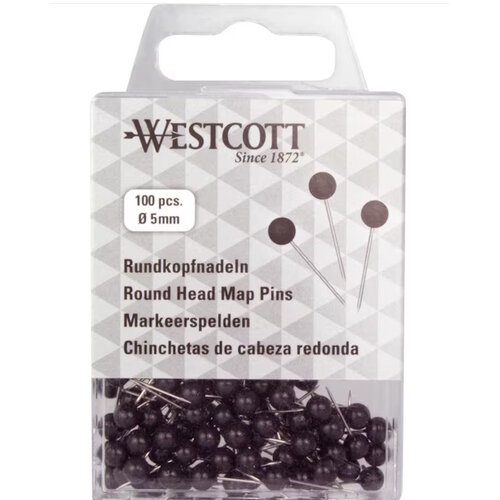 Westcott Markeerspelden Zwart rond 5 x 16 mm