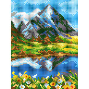 Orchidea Voorbedrukt borduurpakket Berglandschap