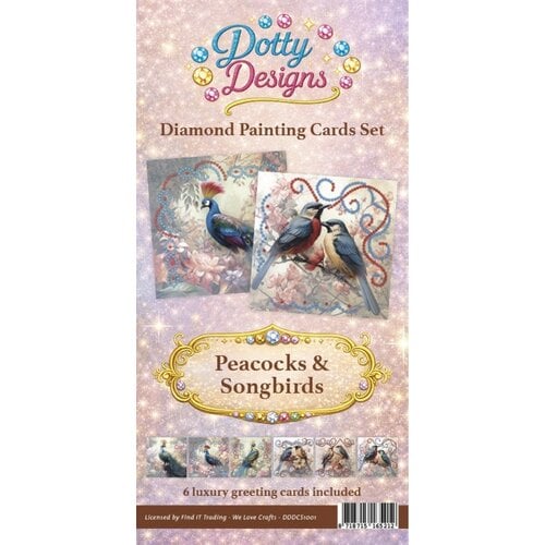 Dotty Designs Losse Diamond Painting Kaarten 6 stuks Peacocks & Songbirds Dotty Designs Losse Diamond Painting Kaarten 6 stuks Peacocks & Songbirds