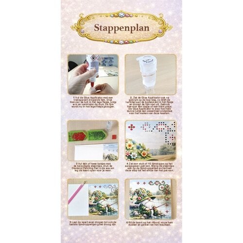 Dotty Designs   Losse Diamond Painting Kaarten 6 stuks Purple Flowers & Butterflies