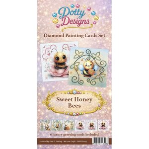 Dotty Designs   Losse Diamond Painting Kaarten 6 stuks Sweet Honey Bees