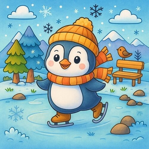 Cozy Colouring Cards Set Winter Friends