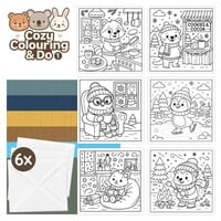 Cozy Colouring Cards Set Winter Friends