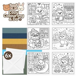 Cozy Colouring Cards Set Winter Friends