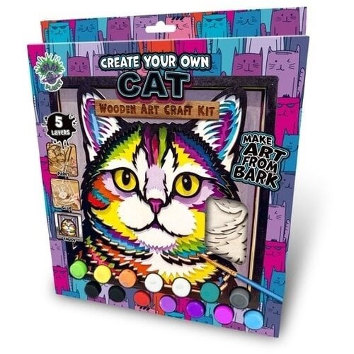 Splat Planet Splat Planet Wood Art Set Kat 27 x 26 x 3,5 cm