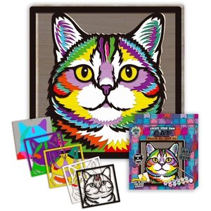 Splat Planet Wood Art Set Kat 27 x 26 x 3,5 cm