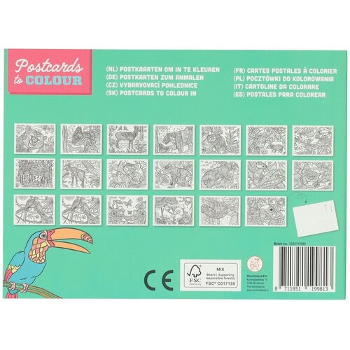 Wins Postkaarten om te Kleuren Voor Volwassenen Jungle 16,5 x 12 cm