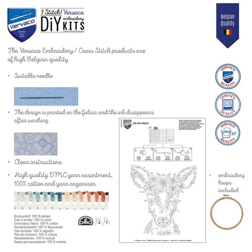 Vervaco Vervaco Voorbedrukt Borduurpakket Unircorn met borduurring