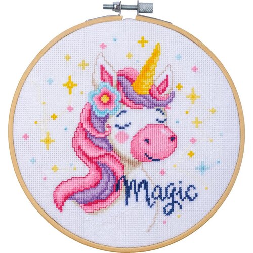 Vervaco Vervaco Voorbedrukt Borduurpakket Unircorn met borduurring