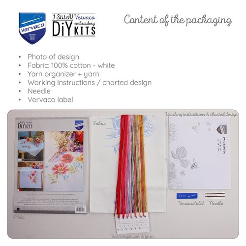 Vervaco Vervaco Tafelloper Klaprozen en wilde bloemen