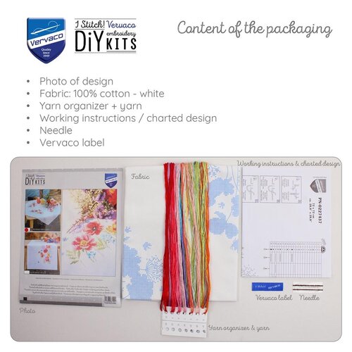 Vervaco Vervaco Tafelkleed Klaprozen en wilde bloemen