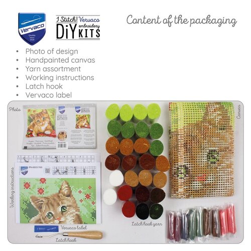 Vervaco Vervaco Smyrna Knoopkussen Lieve poes