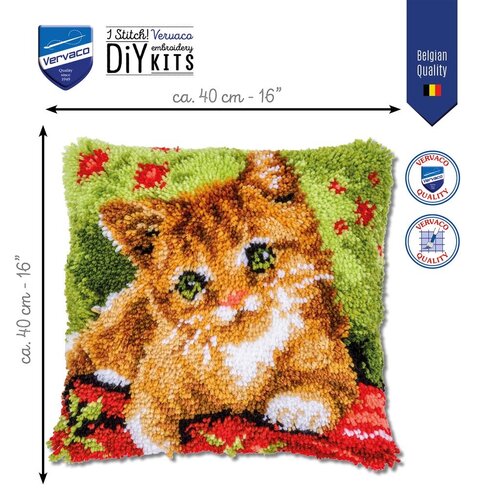 Vervaco Vervaco Smyrna Knoopkussen Lieve poes