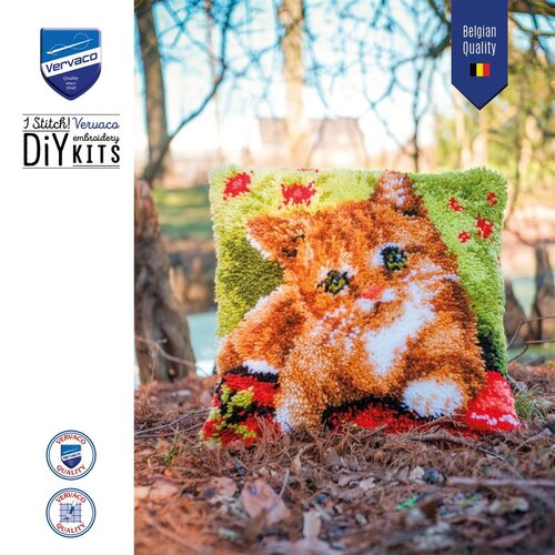 Vervaco Vervaco Smyrna Knoopkussen Lieve poes