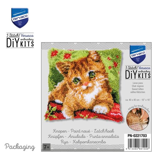 Vervaco Vervaco Smyrna Knoopkussen Lieve poes