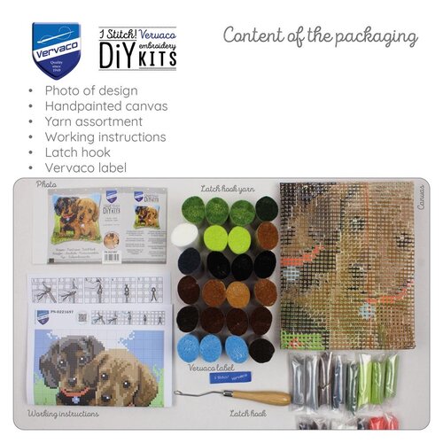 Vervaco Vervaco Smyrna Knoopkussen 2 Teckels