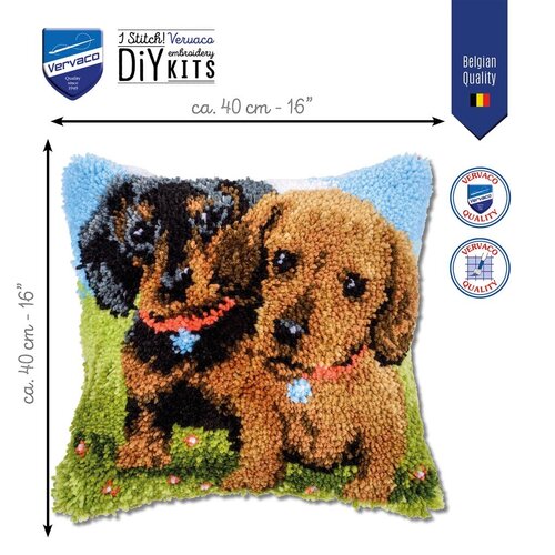 Vervaco Vervaco Smyrna Knoopkussen 2 Teckels